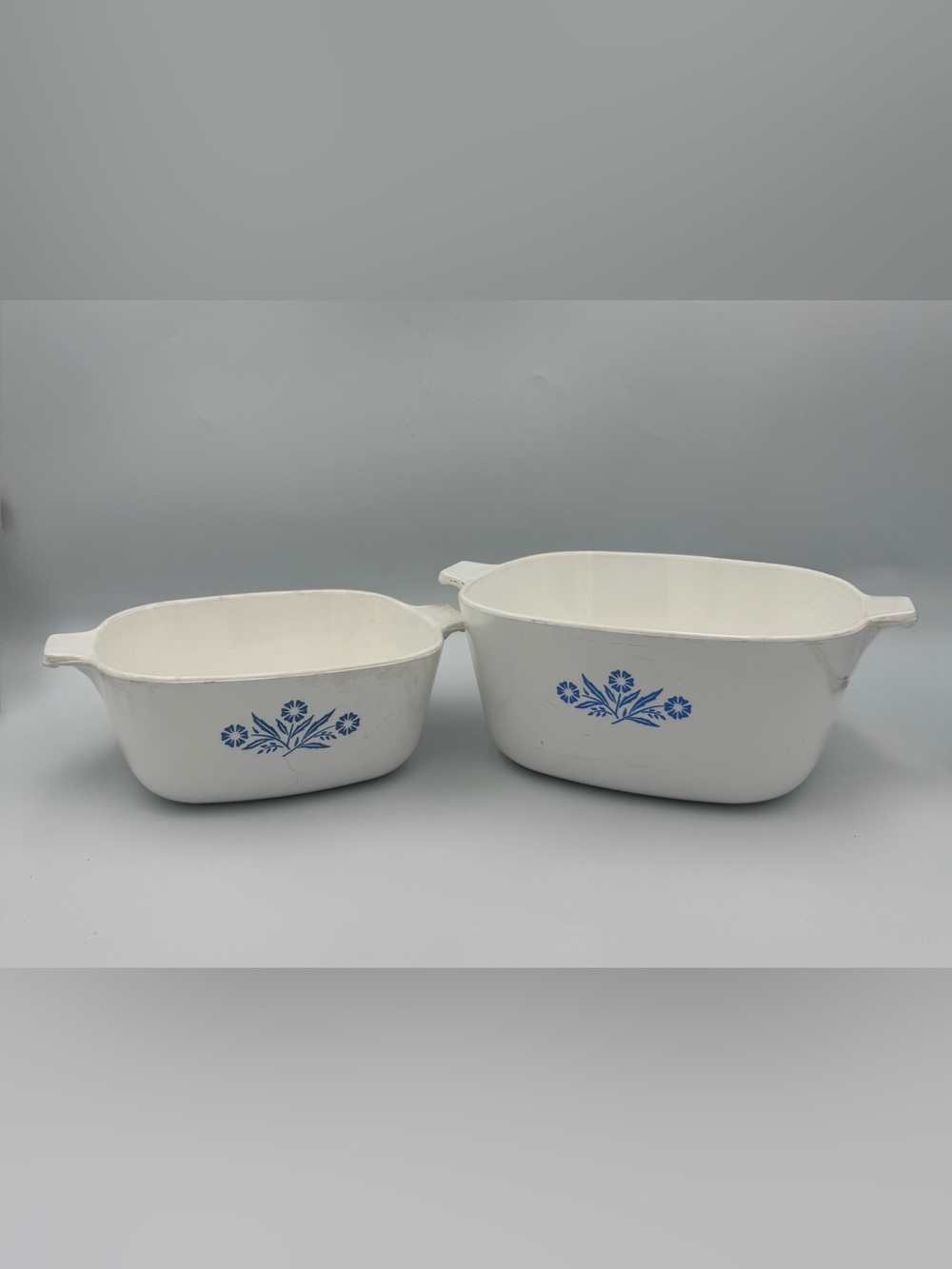 Vintage Corning Ware Blue Cornflower Casserole Dish Lot 1.5 & 2.5 Qt No Lids
